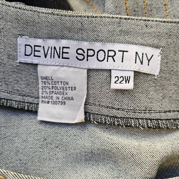 Devine Sport NY Asymmetric Denim Tunic Top Sz 22W Flare Hem Long Slv Boat Neck - Picture 6 of 15